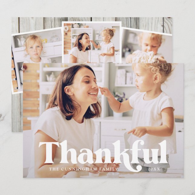 Thankful Happy Thanksgiving Modern Country Rustic (Front/Back)