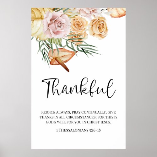 Thankful Happy Thanksgiving Poster