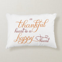 thankful heart is a happy heart thanksgiving accent pillow