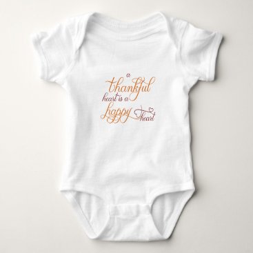 thankful heart is a happy heart thanksgiving baby bodysuit