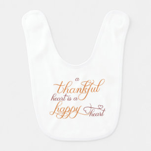 thankful heart is a happy heart thanksgiving bib