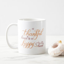 thankful heart is a happy heart thanksgiving coffee mug