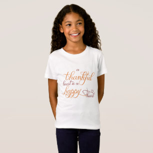 thankful heart is a happy heart thanksgiving T-Shirt