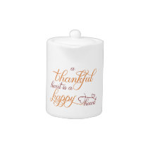 thankful heart is a happy heart thanksgiving teapot
