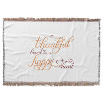 thankful heart is a happy heart thanksgiving throw blanket
