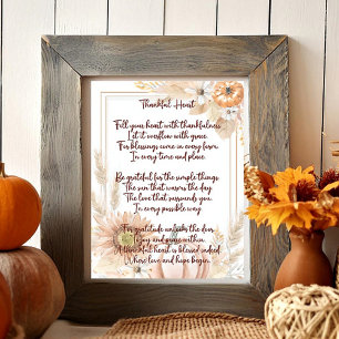 Thankful heart Poem Poster