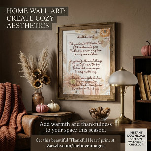 Thankful heart Poem Poster