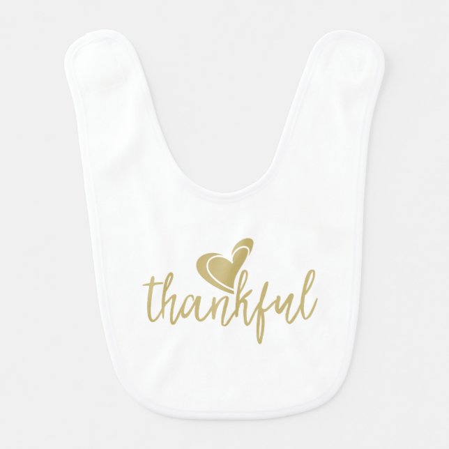 thankful heart thanksgiving baby bib (Front)