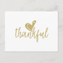 thankful heart thanksgiving holiday postcard