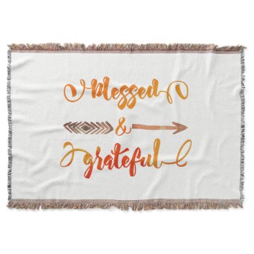 thankful heart thanksgiving quote throw blanket