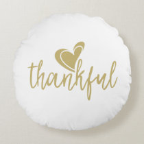 thankful heart thanksgiving round pillow
