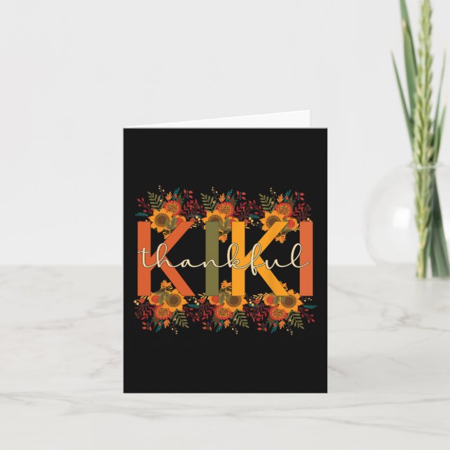 Thankful Kiki Grandmother Thanksgiving Kiki Grandm Card (Front)