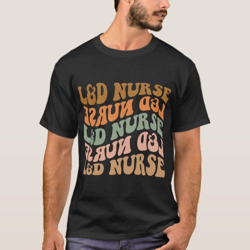 Thankful LD Nurse Vintage Fall Vibes Autumn Leave T_Shirt