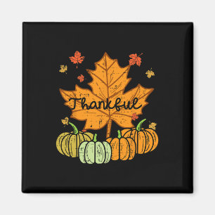 Thankful Leaf Pumpkin Cute Thanksgiving Fall Men W Magnet