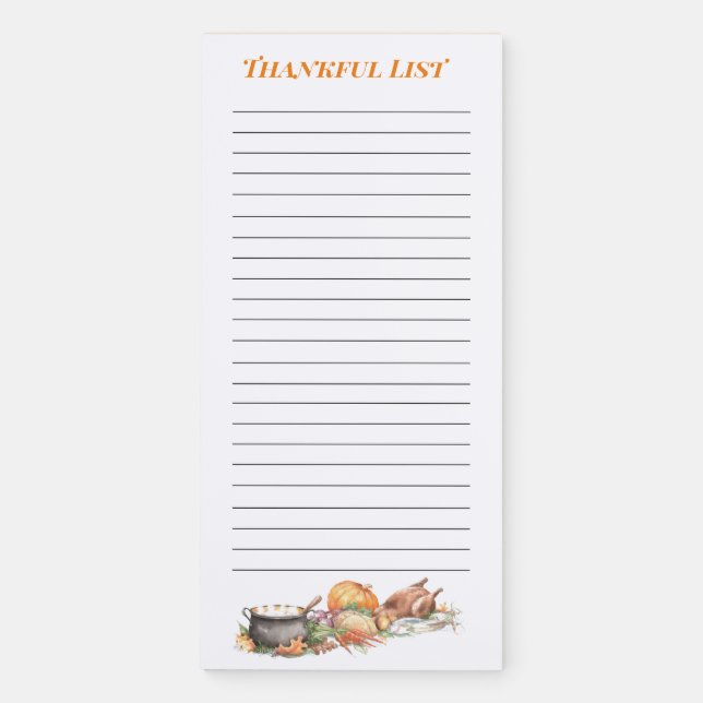 Thankful List Magnetic Notepad (Front)