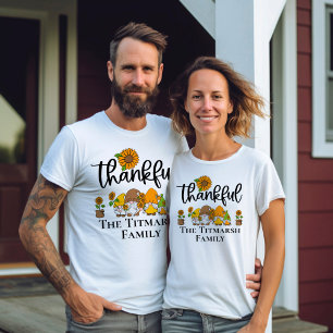 Thankful little sunflower gnome family T-Shirt