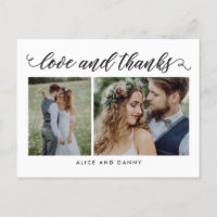 Thankful Love EDITABLE COLOR Thank You Postcard