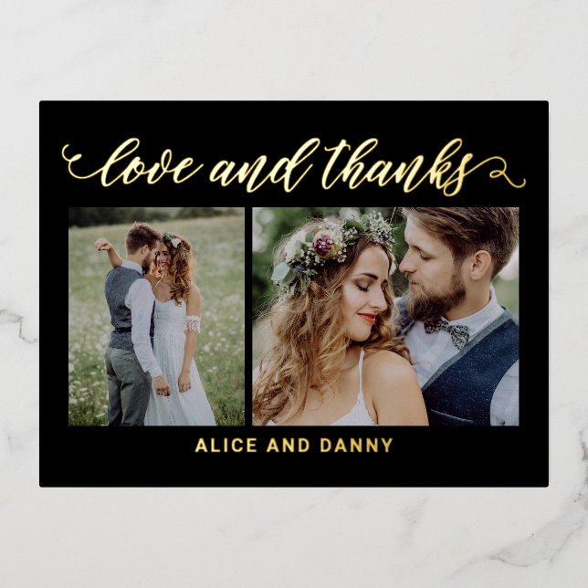 Thankful Love FOIL Thank You Postcard (Front)