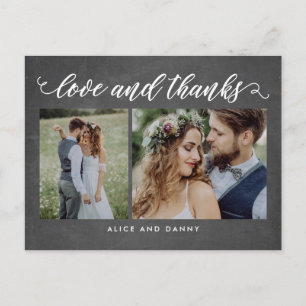 Thankful Love Thank You Postcard Chalkboard