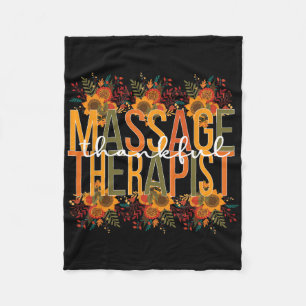 Thankful Mage Therapist Thanksgiving Mage Therapy  Fleece Blanket