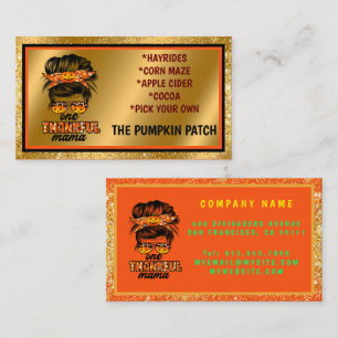 Thankful Mama Autumn Customize Text and Color Business Card