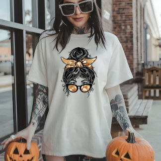 Thankful Mama,Thankgiving Mom Bun Tri-Blend Shirt