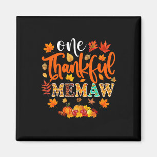 Thankful Memaw Fun Fall Autumn Thanksgiving Magnet