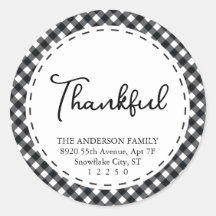 Thankful |Modern Black & White Simple Thanksgiving