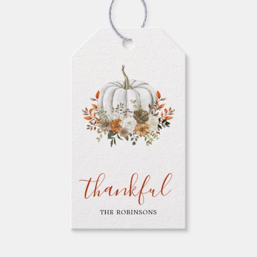 Thankful Modern Thanksgiving Gift Tag 