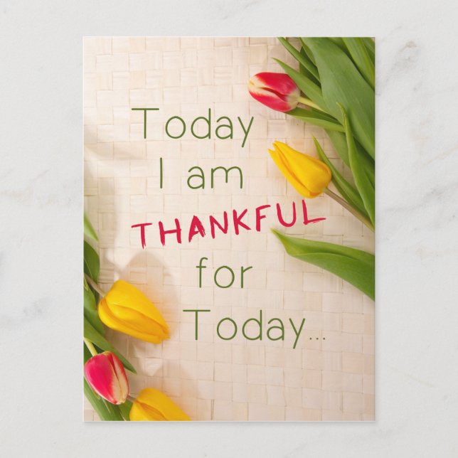 Thankful Motivational Qoutes Postcard (Front)