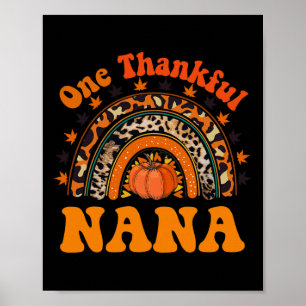 Thankful Nana For Women Fall Thanksgiving Pumpkin Poster