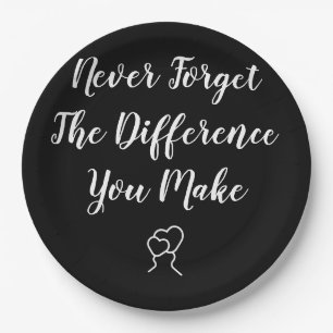 Thankful - Never Forget The Difference You Make Paper Plates