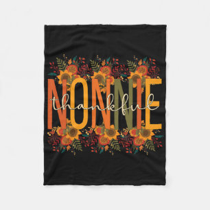 Thankful Nonnie Grandmother Thanksgiving Nonnie Gr Fleece Blanket
