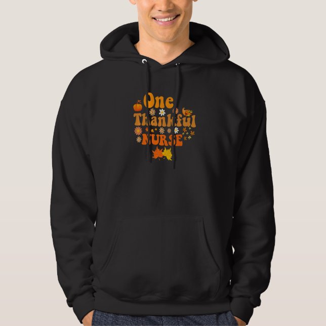 thankful nurse for women fall thanksgiving autumn  hoodie (Front)