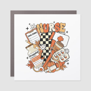 Thankful Nurse Life Turkey Cute Thanksgiving Nurse Car Magnet
