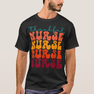 Thankful Nurse Thanksgiving Fall Autumn Blessed Nu T-Shirt