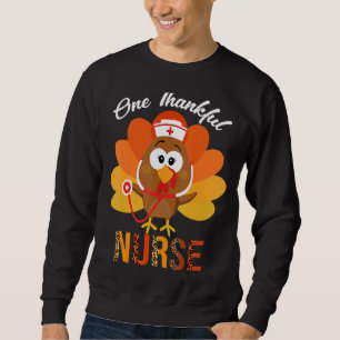 Thankful Nurse Turkey Thanksgiving Nurses Scrub To Sweatshirt
