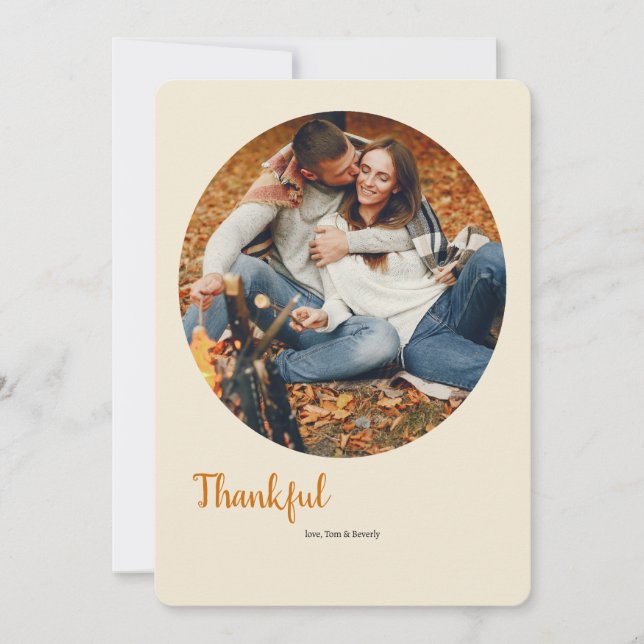 Thankful Oval Photo Card (Front)