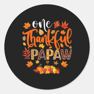 Thankful Papaw Fun Fall Autumn Thanksgiving Classic Round Sticker