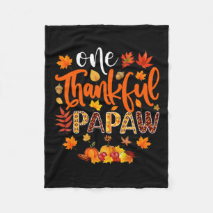 Thankful Papaw Fun Fall Autumn Thanksgiving  Fleece Blanket