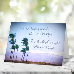  Thankful People Tropical Hawaii Palm Trees Photo  Thank You Card