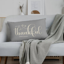 Thankful Personalized Family Name Grey