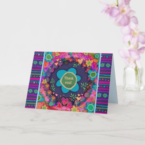 Thankful Personalized Floral Cheerful Cute Card