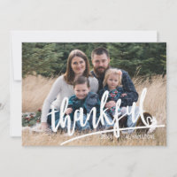 Thankful Photo Thanksgiving Holiday Card