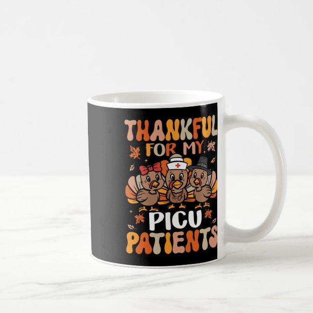 Thankful Picu Nurse Thanksgiving Turkey Pediatric  Coffee Mug (Right)