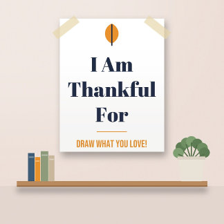 Thankful Poster for Kids: I Am Thankful For