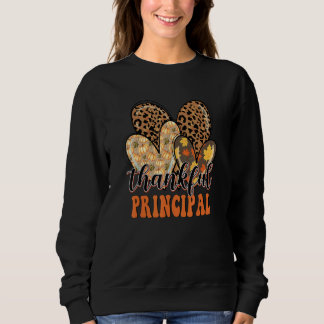 Thankful Principal Cheetah Heart Principal Life Th Sweatshirt