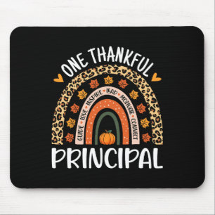 Thankful Principal Thanksgiving Rainbow Leopard Pr Mouse Pad