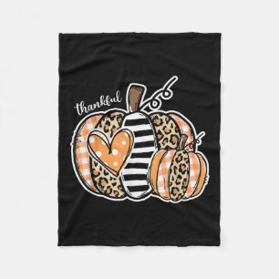 Thankful Pumpkin Happy Thanksgiving Day 2024 Fleece Blanket