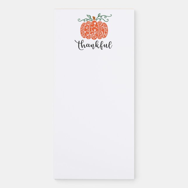 Thankful Pumpkin Magnetic Note Pad (Front)